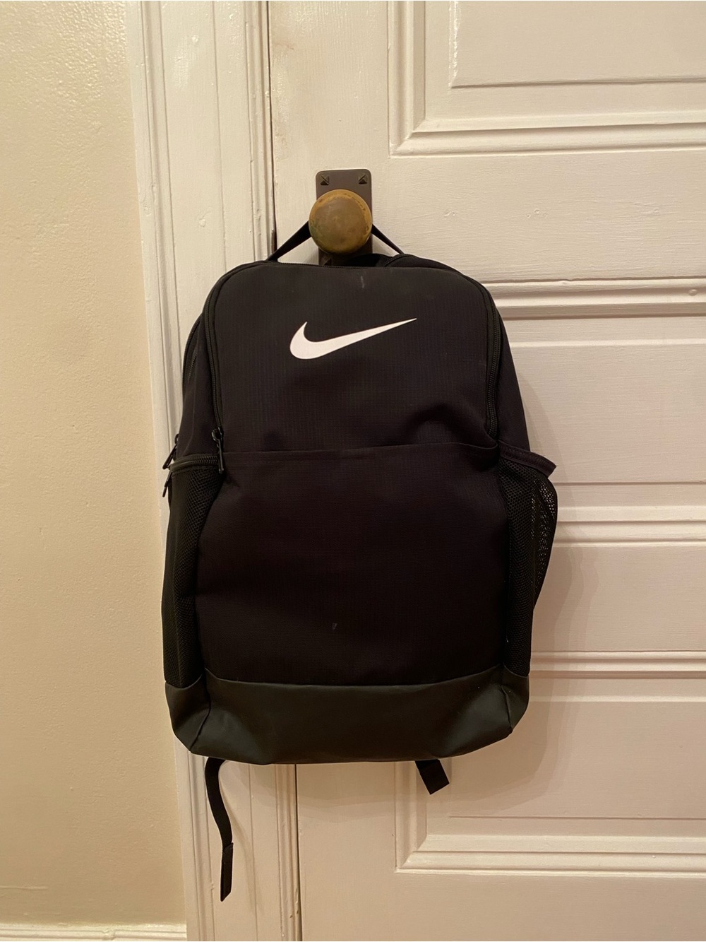 Nike Black Brasilia Backpack with White Swoosh